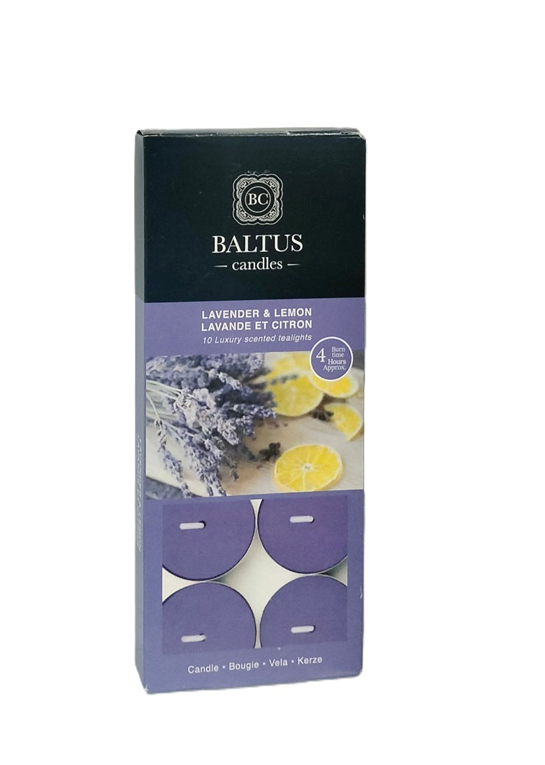 Baltus Candles Lavender & Lemon Tealights 10Pk 4 Hours Baltus Candles Lavender & Lemon Tealights 10Pk 4 Hours